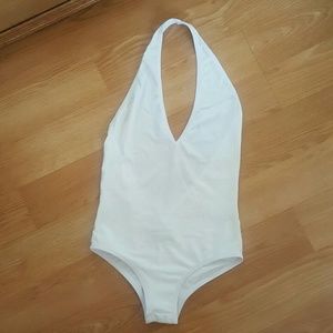 White open back bodysuit